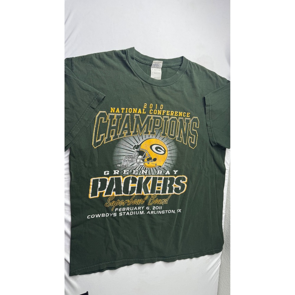 Gildan Green Bay Packers 2010 NFC Champions T-Shirt Large Green Super Bowl XLV